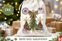 Glitter Christmas Tree Santa Sack Print, Christmas PNG Product Image 1