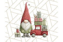 Vintage Truck Christmas Gnomes Clipart PNG, Cute Gnome Png Product Image 4