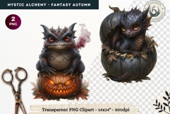 Gothic Witch Mystic Alchemy Clipart, Autumn Apothecary PNG Product Image 1