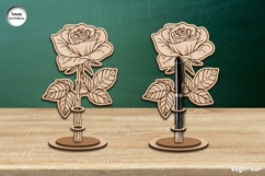 Flowers Pen Stand Laser Cut Bundle | Glowforge | SVG Product Image 12