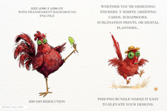 Whimsical Summer Chicken Png Clipart Product Image 2
