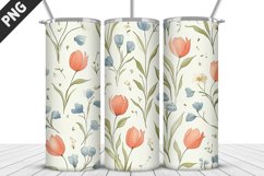 Flowers Tumbler Wrap | Sublimation Design | Tumbler PNG Product Image 1