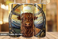 Stained Glass Highland Cow PNG Tumbler Design Product Image 1