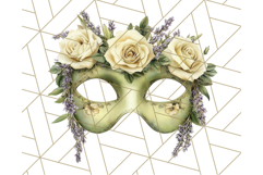 Vintage Garden Masquerade Floral Eye Mask PNG Clipart Product Image 4