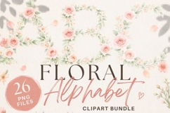 Floral Alphabet PNG Bundle | 26 Watercolor Flower Letters Product Image 1