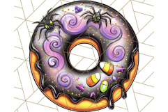 Halloween Donut Clipart PNG, Cute Spooky Doughnut Art Product Image 4