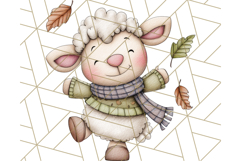 Fall Farm Animal Clipart, Autumn Barnyard PNG Illustrations Product Image 4