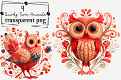 Whimsical Farm Animals Clipart Watercolor PNG Product Image 1