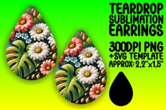Whimsical Teardrop Earrings Design Art , Flower Product Image 1
