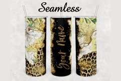 Floral Leopard Gold Agate 20 oz sublimation design tumbler Product Image 1