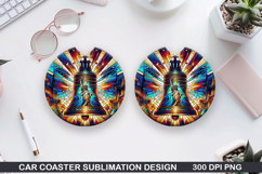 Liberty Bell Car Coaster Sublimation|4th Of July Coaster PNG Product Image 1