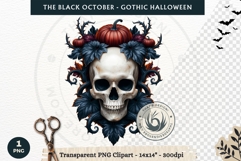 The Black October Gothic Halloween Clipart, Horror character Product Image 1