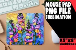 Design Mouse Pad Colorful Flower Sublimation PNG Product Image 1