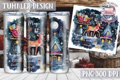 Sublimation Tumbler WRAP Christmas Design Quote Watercolor Product Image 1