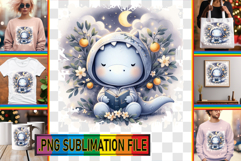 RADIANT PNG TSHIRT Designs, Cute Dino Product Image 1