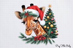 Christmas Giraffes Clipart PNG Product Image 1