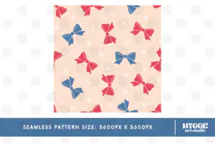 American 4th of July Patriotic Coquette Bow Seamless Pattern Product Image 2