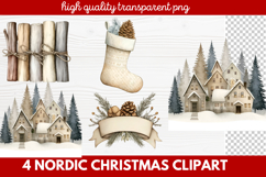 4 Nordic Christmas Clipart | Scandinavian Holiday PNG Product Image 1