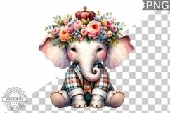 Floral Crown Elephant Sublimation - Clipart Bundle Product Image 12