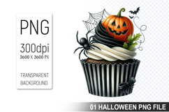 Cupcake With A Halloween Pumpkin, Halloween Clipart PNG File Product Image 1