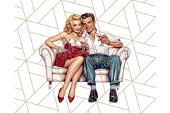 Vintage Glamorous Christmas Party Clipart PNG, Holiday Png Product Image 4
