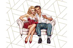 Vintage Glamorous Christmas Party Clipart PNG, Holiday Png Product Image 4
