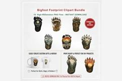 Bigfoot Footprint Clipart Bundle, Sasquatch PNG, Forest Product Image 5