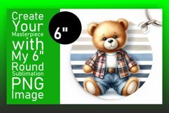 Sophisticated Round Design Keychain Art , Teddy Bear Product Image 1