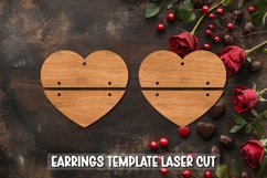 SUPER 50 Valentine Heart Template earrings SVG I Laser Cut Product Image 26