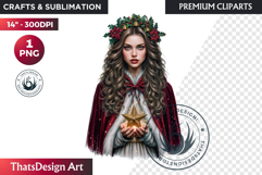 Traditional Christmas Clipart PNG, xmas sublimation, santa Product Image 1