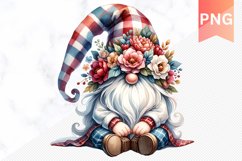 Floral Gnome Sublimation - Gnome Clipart Design Product Image 1