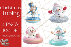 Christmas Characters Snow Tubing PNG Product Image 1