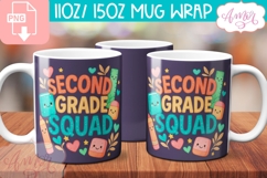 Second grade squad mug Wrap PNG, second grade teacher mug Product Image 2