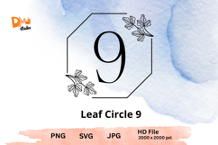 Leaf Circle Monogram - Elegant Botanical Letter JPG|PNG|SVG Product Image 1