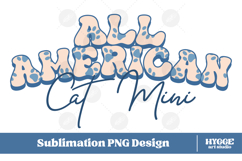 American Cat Mini 4th of July USA Paw DTF PNG Sublimation Product Image 1