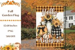 Welcome Garden Flag Print, Pumpkins Garden Flag Design Product Image 1