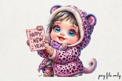 Pink leopard girl for Happy Clipart PNG Product Image 1