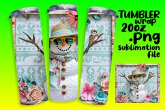 Winter Holiday Snowman Tumbler Wrap 20oz Seasonal Magic Product Image 1