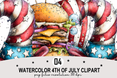 Watercolor 4th Of July Clipart png Watercolor png Product Image 1