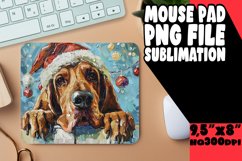 Peeking Dog Christmas Design Winter Holiday Mouse Pad Product Image 1