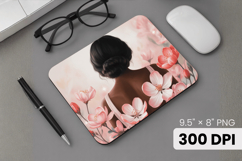 Afro Girl / Woman braided hair Mouse Pad, Black Queen PNG Product Image 1