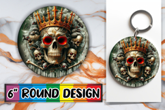 Whimsical Circle Ornaments PNG Design, Skull Product Image 1