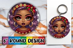 Whimsical Car Coaster Round, Love Girl Product Image 1
