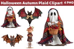 Halloween Autumn Plaid Clipart PNG Product Image 1