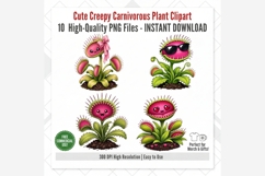 Cute Creepy Carnivorous Plant Clipart PNG, Kawaii Venus Product Image 7