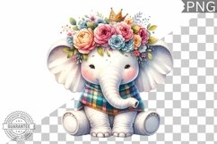 Floral Crown Elephant Sublimation - Clipart Bundle Product Image 12