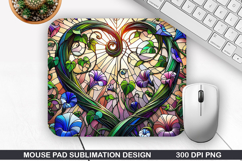 Flower Mouse Pad Sublimation, Spring Flower Mouse Pad PNG Product Image 1
