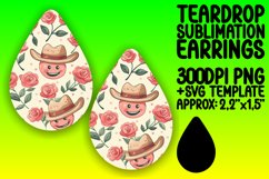 Smiling Smile Pattern Teardrop Earring Sublimation Product Image 1