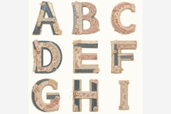Scrapbook Cutout Alphabet PNG Bundle | Vintage Fabric Product Image 5