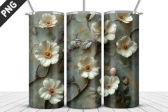 Flowers Tumbler Wrap | Sublimation Design | Tumbler PNG Product Image 1